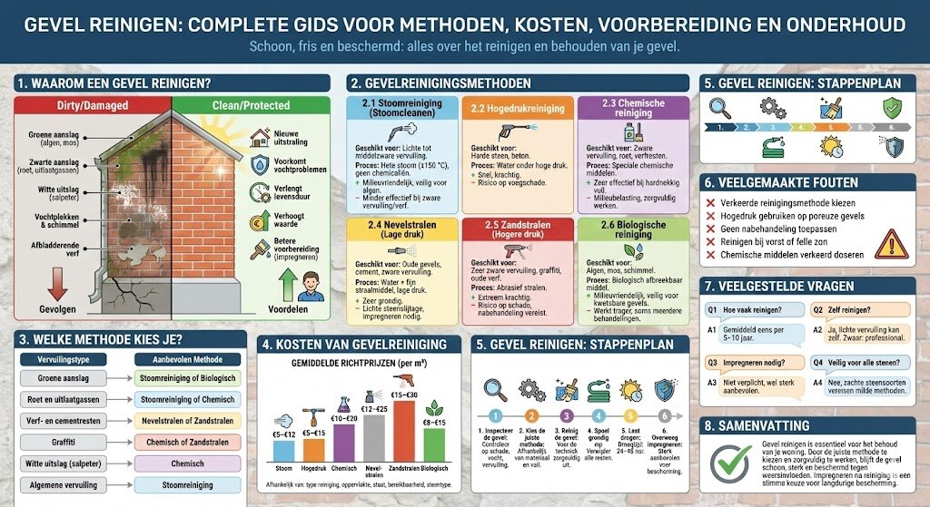 Gevel reinigen: complete gids voor methoden, kosten en