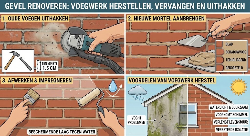 Gevel voegen: herstellen, vervangen & uithakken