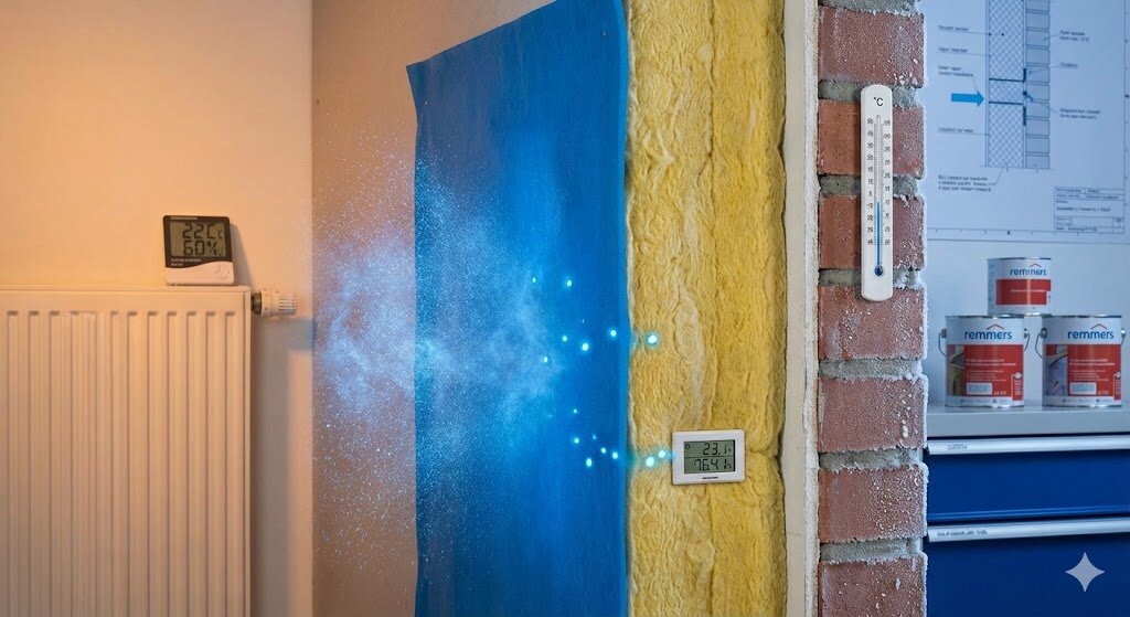 Dampdiffusie in muren: hoe waterdamp écht door materialen beweegt